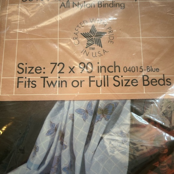 Vintage Owen Manufacturing Co. Butterflies Printed Blanket 72”X90” NWT - Picture 8 of 12